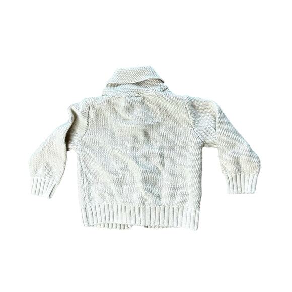 Okie Dokie Cream Cable Knit Shawl Collar Cardigan Sweater 18 months Winter Kids - Picture 4 of 7